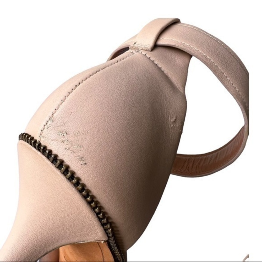 Givenchy Nadia Ankle Strap Kitten Heel Nude Leather Sandals Size 37 - Picture 4 of 10